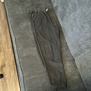 Linksoul charcoal black sweatpants with cuffed bottoms